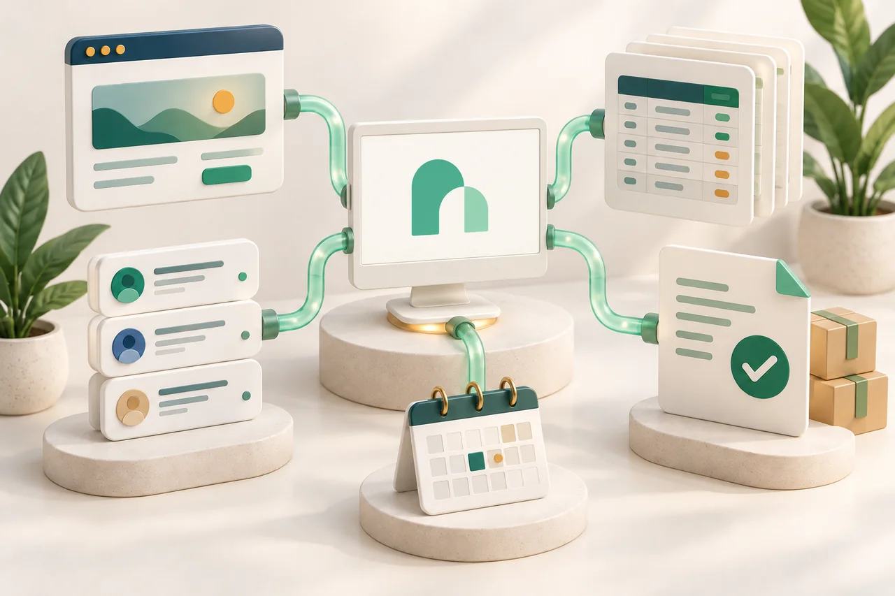 Procesos digitales conectados desde una computadora de Manick Hub